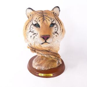 Tiger Cat Face Resin Bust 6"x8.5" Animal Beast Statue Figurine Art Home Decor